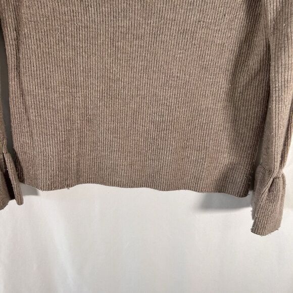 Banana Republic Wool Cashmere Blend Sweater Women's Small Brown Knit Bell Sleeve - Picture 3 of 8